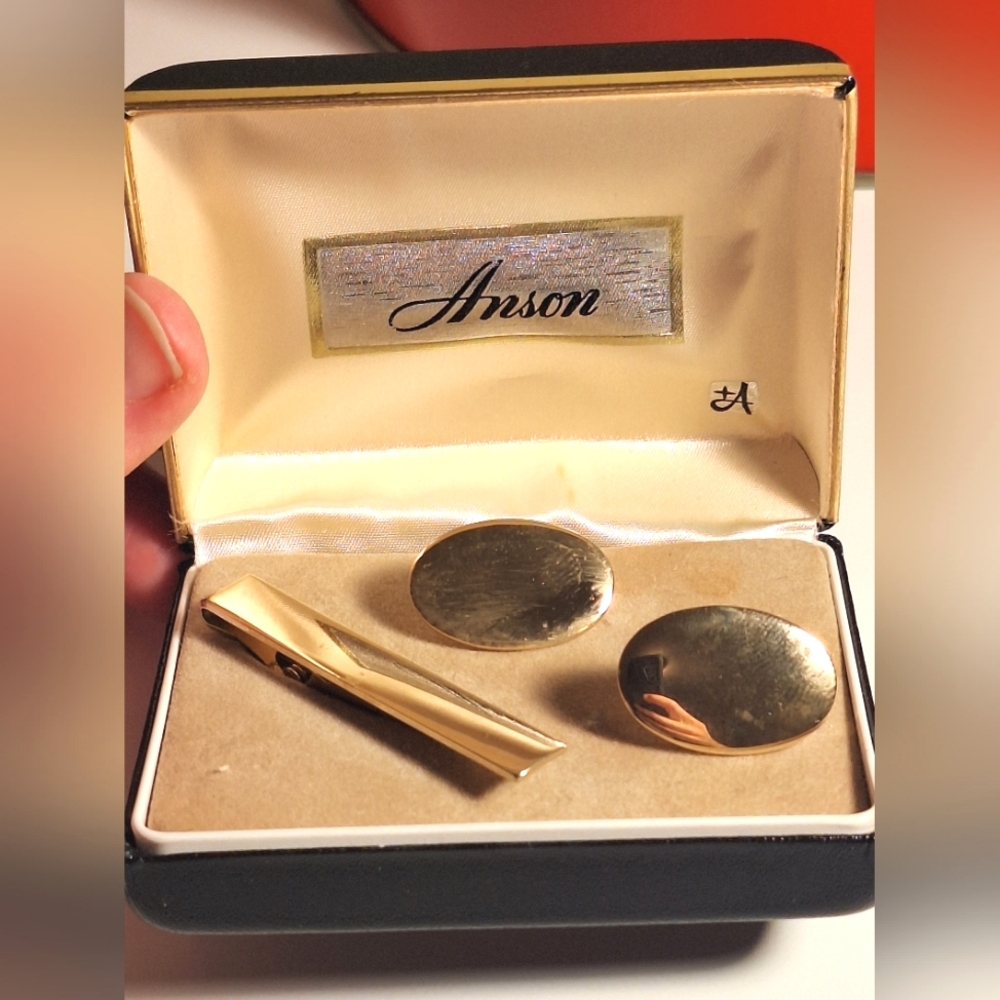 Vintage ANSON | Cuff Links with Tie Clip